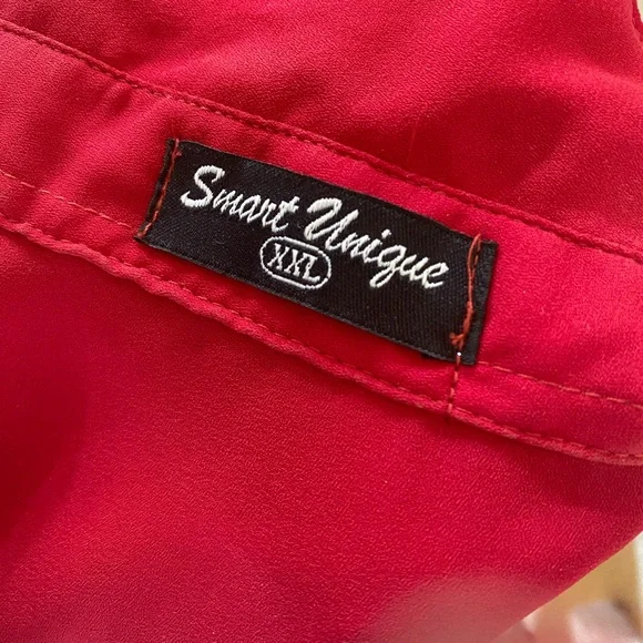 Red Button-Up Shirt Dress Kurti kameez tunic - Picture 2 of 6